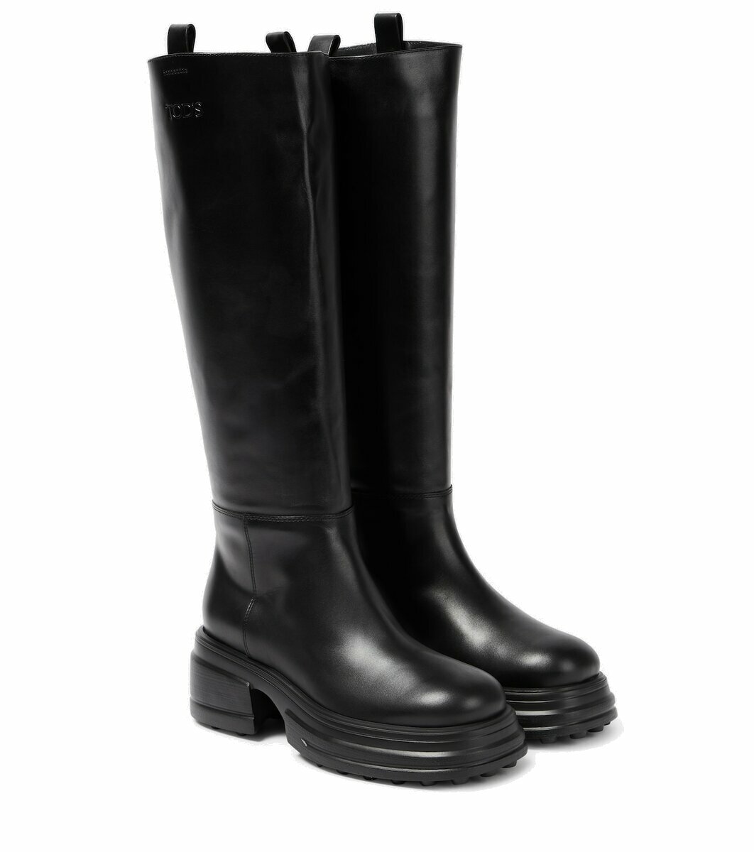 【関税＆送料込み】Tod'S T-Buckle Leather Knee-High Boots S Tod's Leather t-buckle knee-high Boots | Black | FARFETCH ID