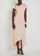 DE LA Vali Hela Ruched Stretch-jersey Midi Dress Light Pink