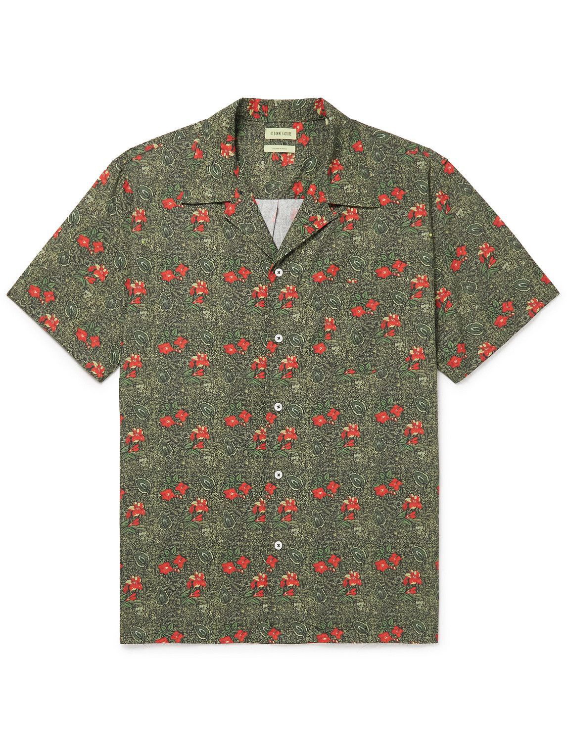 DE BONNE FACTURE Camp-Collar Printed Cotton-Voile Overshirt for Men