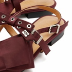 GANNI Women's Big Bow Slingback Ballerina in Dark Burgundy