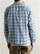 RRL - Convertible-Collar Checked Cotton-Flannel Shirt - Blue