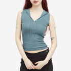 Peachy Den Women's Elsa Knit Hoodie in Petrol