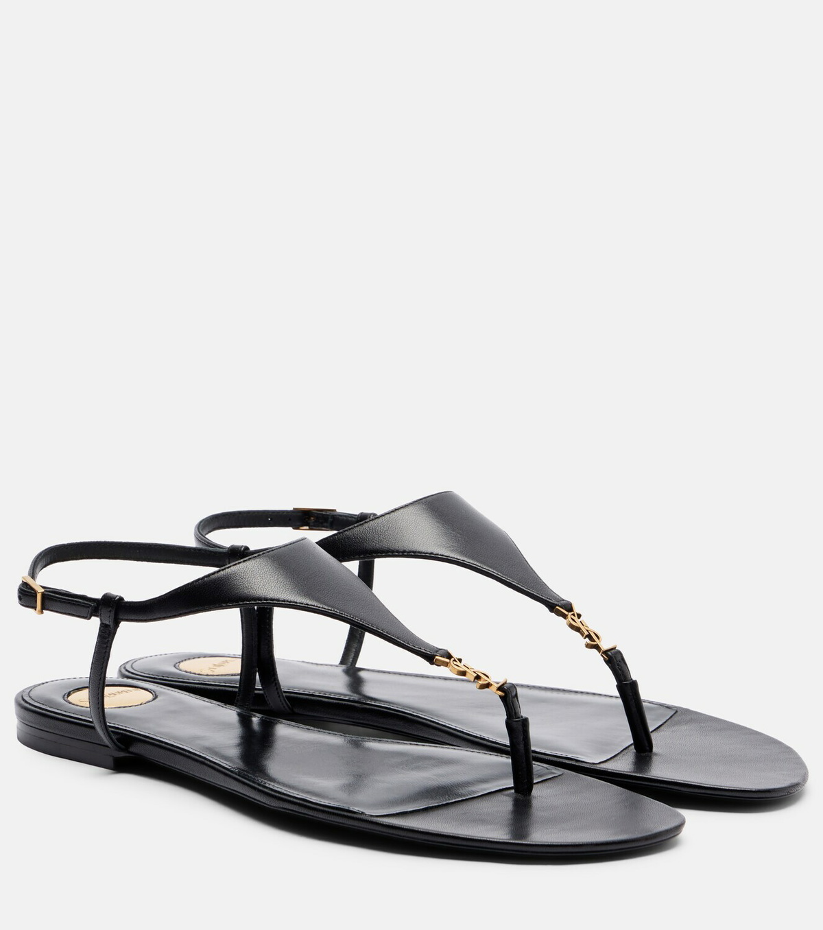 Saint Laurent Cassandre leather thong sandals
