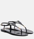 Saint Laurent Cassandre leather thong sandals