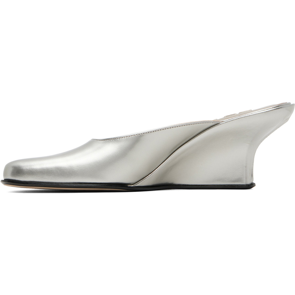 BY FAR Silver Caroo Closed Toe Heels