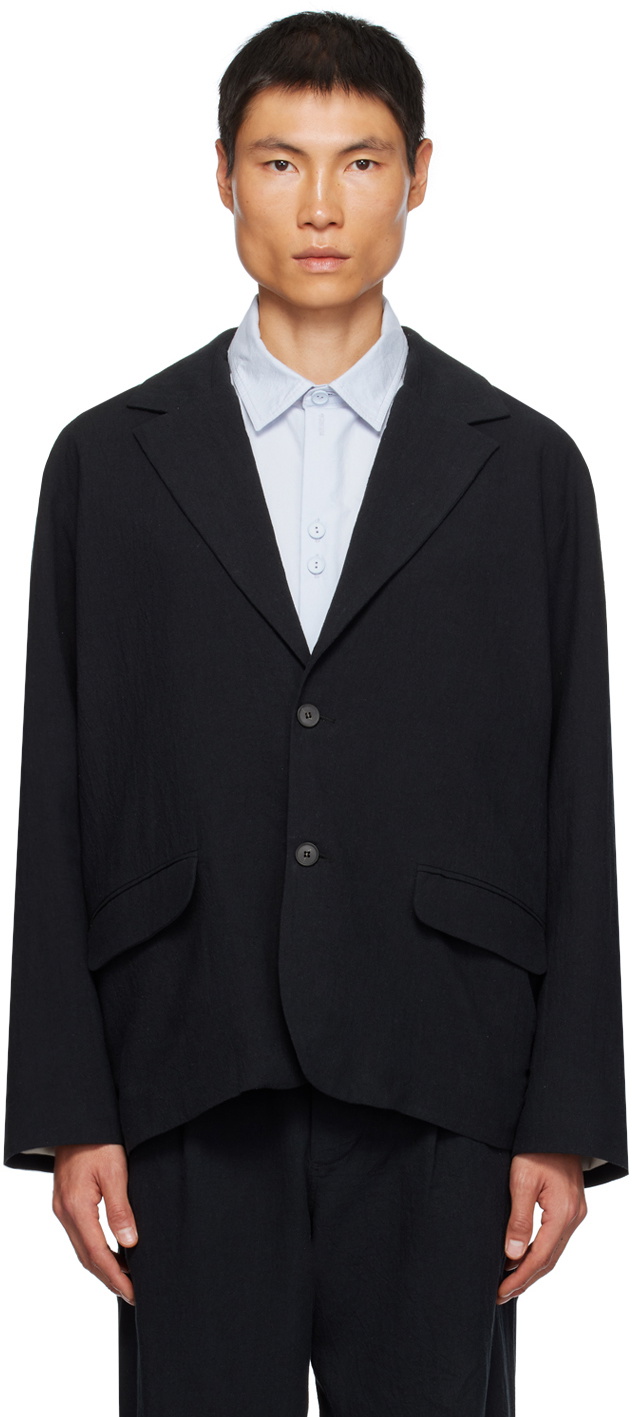XENIA TELUNTS Black Notched Lapel Blazer