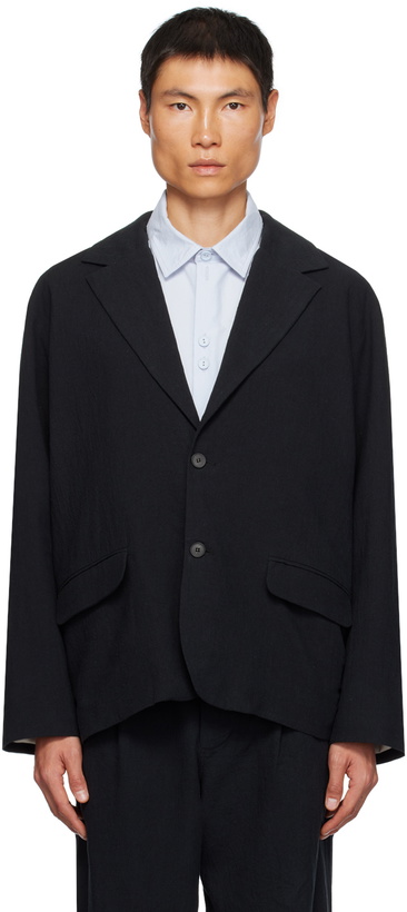 Photo: XENIA TELUNTS Black Notched Lapel Blazer