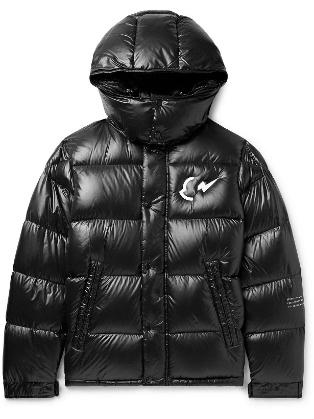 Photo: Moncler Genius - 7 Moncler Fragment Keidh Logo-Appliquéd Quilted Nylon Down Hooded Jacket - Black
