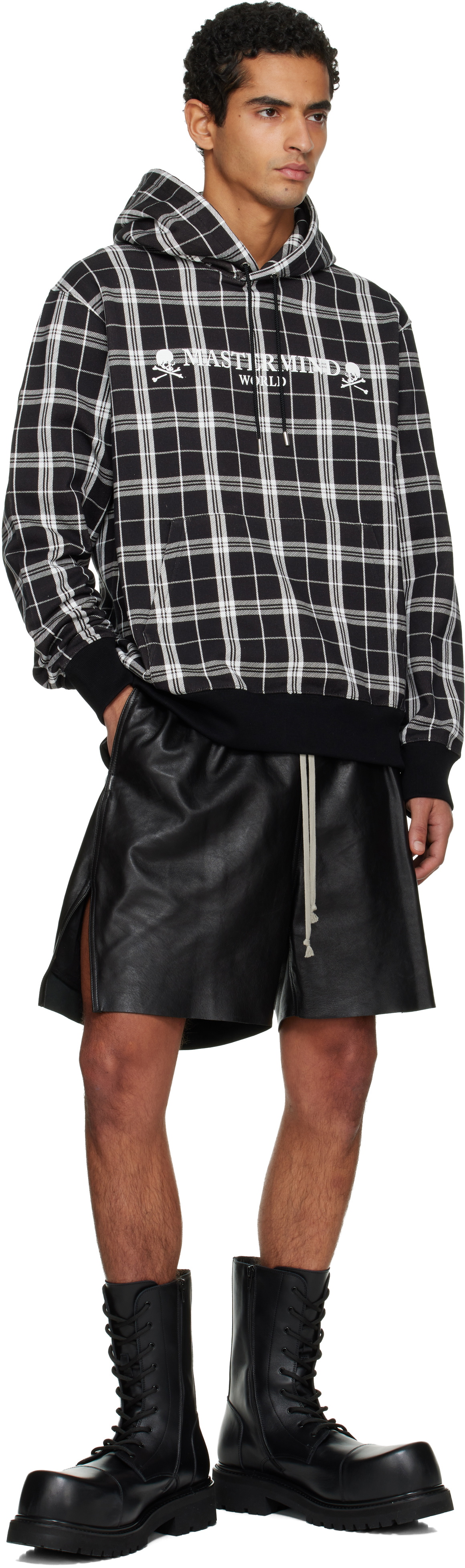 MASTERMIND WORLD Black Plaid OG Logo Hoodie