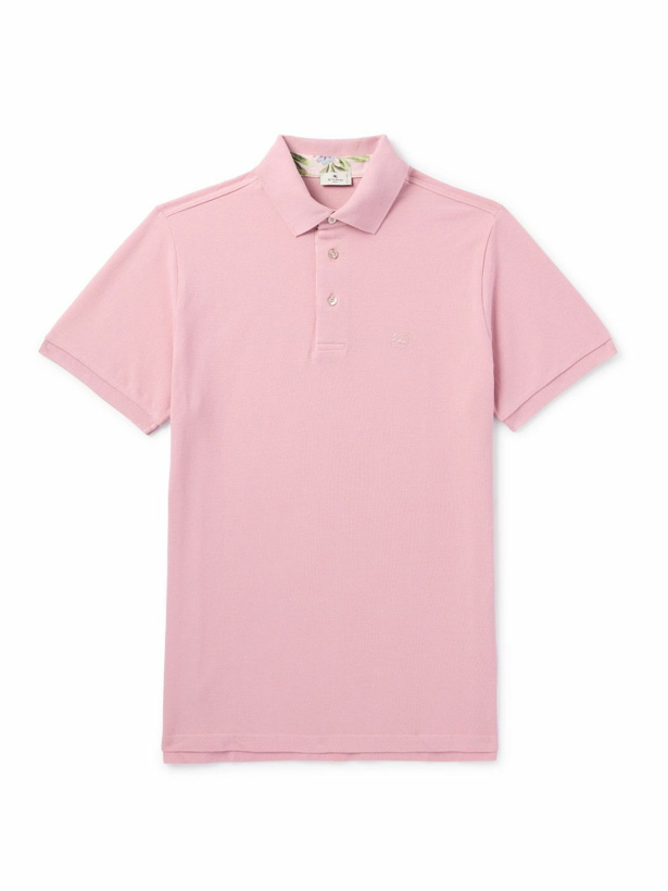 Photo: Etro - Logo-Embroidered Cotton-Piqué Polo Shirt - Pink