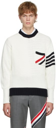 Thom Browne Off-White RWB & 4-Bar Stripe Sweater