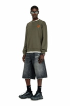 Diesel Sweatshirt with embroidery and flock print - Sweaters Mens in Green