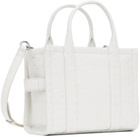Marc Jacobs White 'The Croc-Embossed Small' Tote