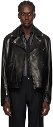 Versace Black Biker Leather Jacket
