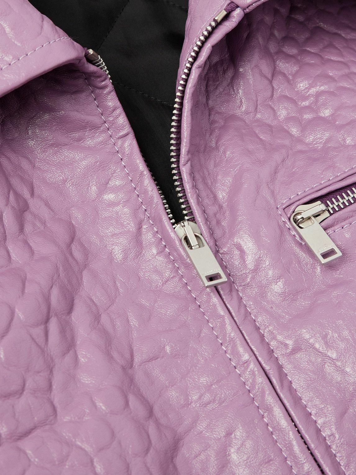 Jil Sander - Pebble-Grain Leather Jacket - Purple