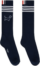 Thom Browne Navy Hector Icon Athletic Socks