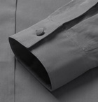 Berluti - Slim-Fit Pleated Cotton Shirt - Men - Dark gray