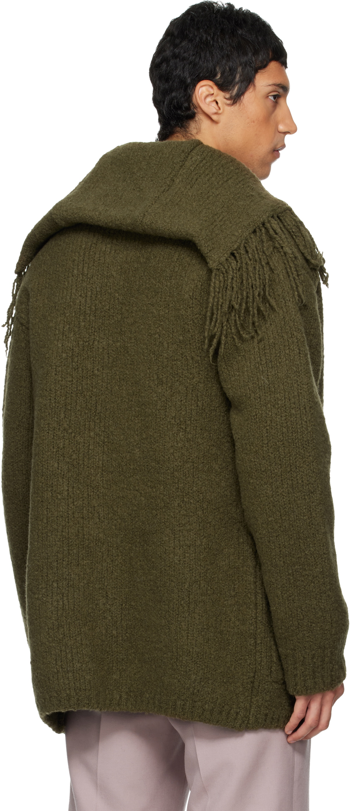 Dries Van Noten Green Fringe Cardigan Dries Van Noten