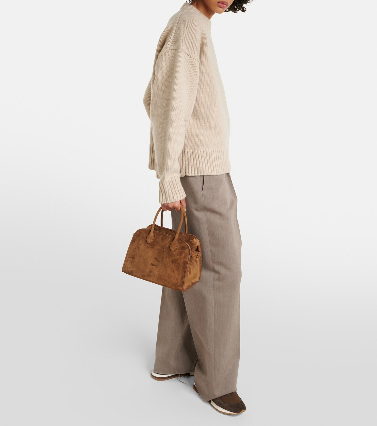 The Row Soft Margaux 10 suede tote bag The Row