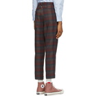 BEAMS PLUS Burgundy Check Ankle-Cut Trousers