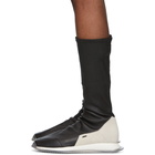 Rick Owens Black Oblique Stretch Sock Runner Sneakers