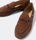 Valentino Garavani VLogo leather-trimmed suede loafers