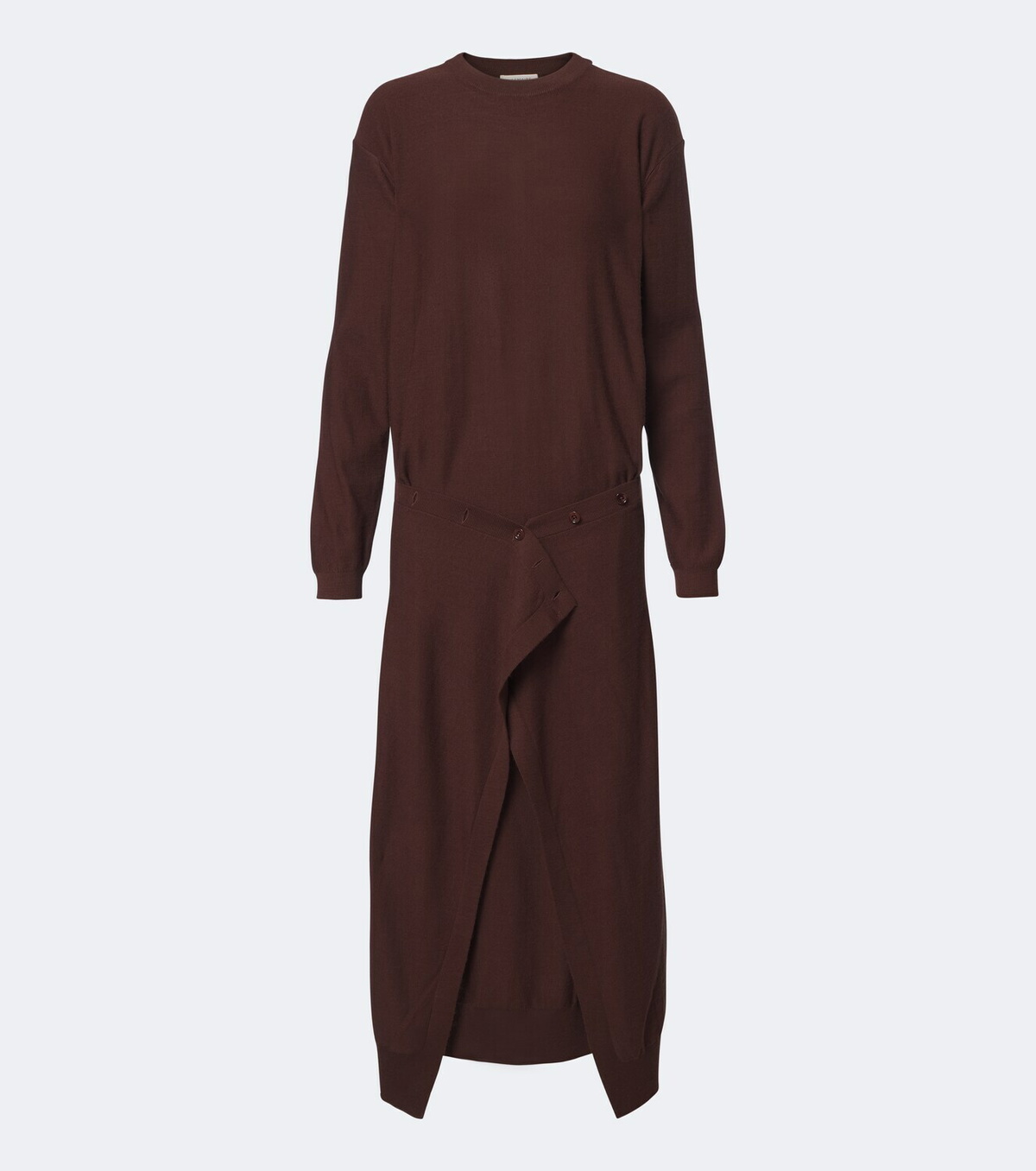 Lemaire Deconstructed wool-blend midi dress