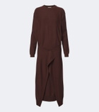 Lemaire Deconstructed wool-blend midi dress