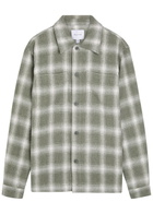 Raith Vienna Plaid Brushed Wool-blend Overshirt Sage