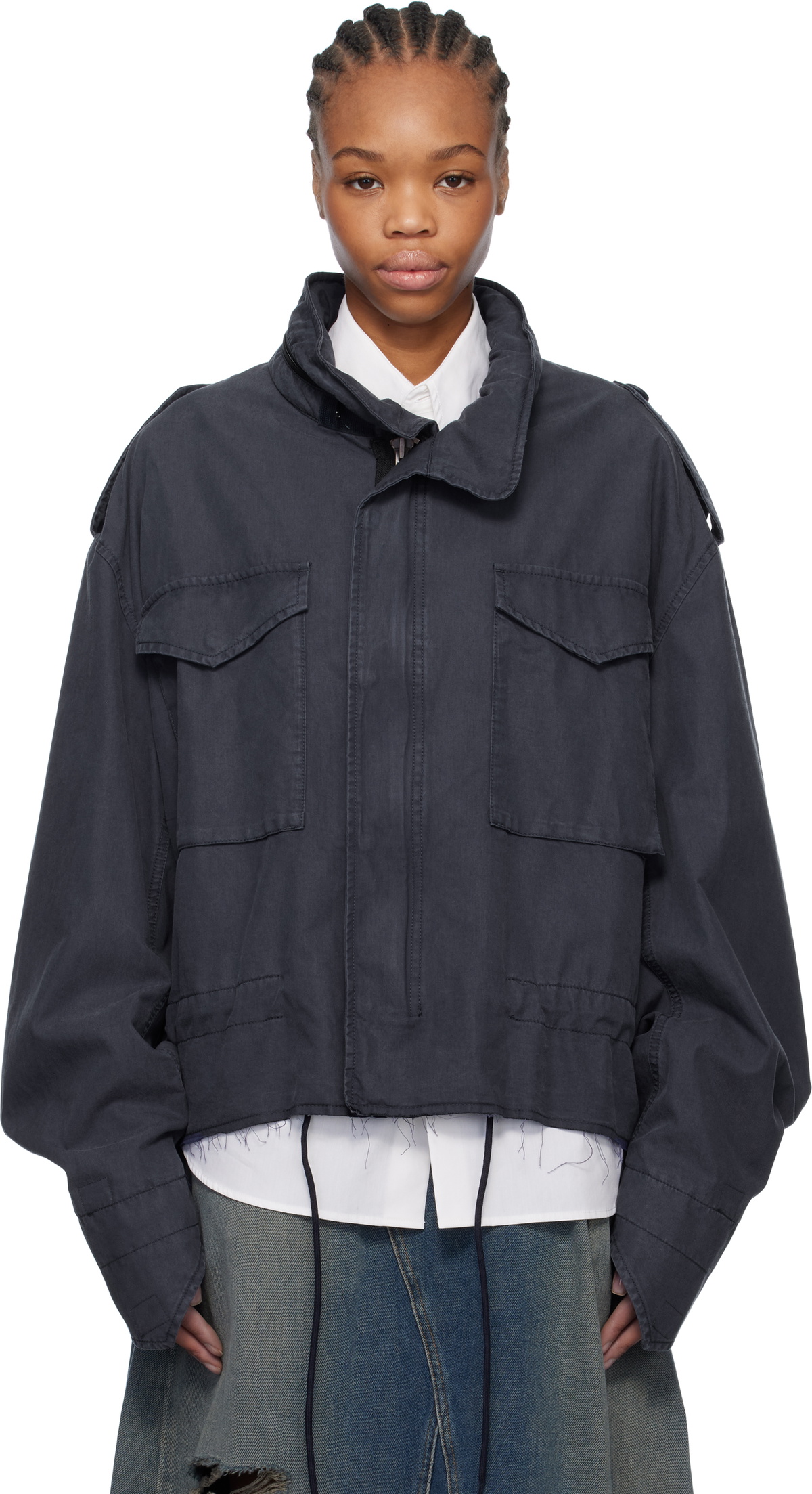 ジャケット MM6 MAISON MARGIELA Women Jackets S52BN0135 S52207650 Green Green double-breasted oversized blazer MM6 Maison Margiela