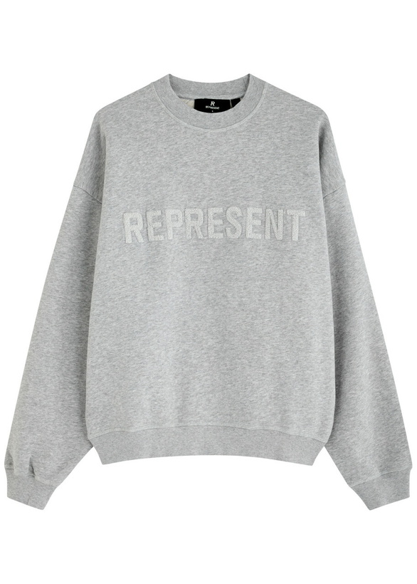 Photo: Represent Owners Club Logo Cotton Sweatshirt Light Grey