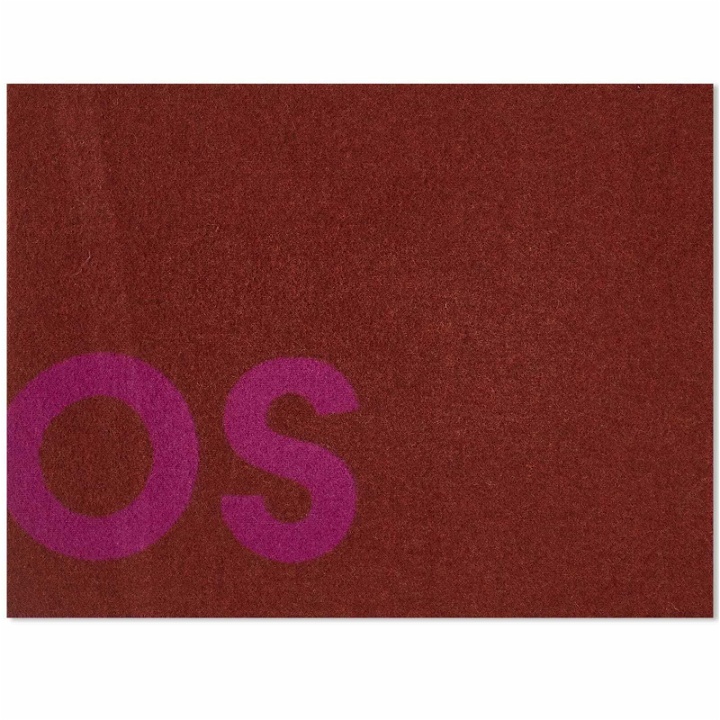 Photo: Acne Studios Men's Toronty Logo Contrast Recycled Scarf in Magenta Pink/Maroon Red