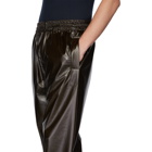 Hed Mayner Brown Faux-Leather Trousers