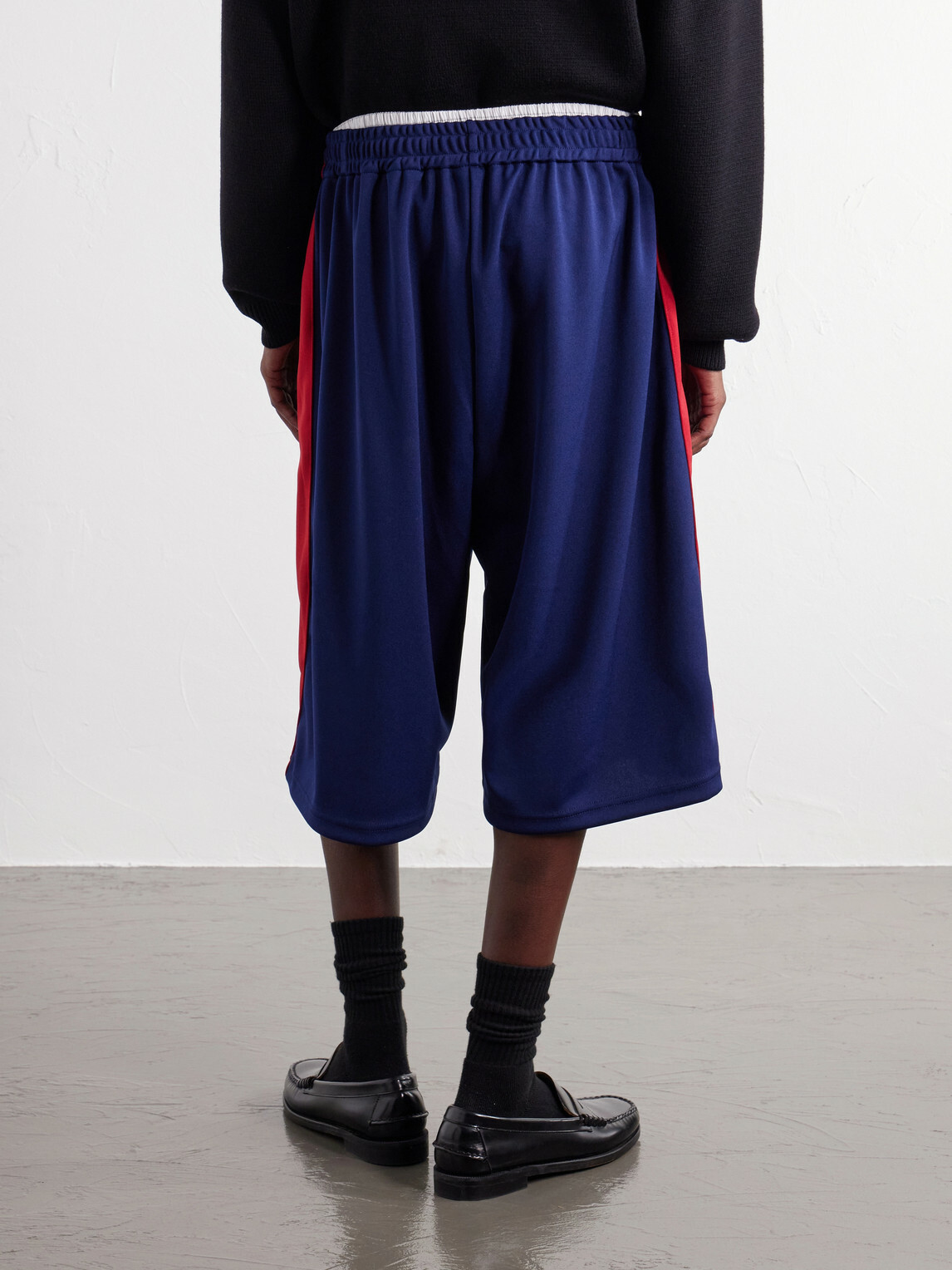 Willy Chavarria - Oversized Striped Shell Shorts - Blue