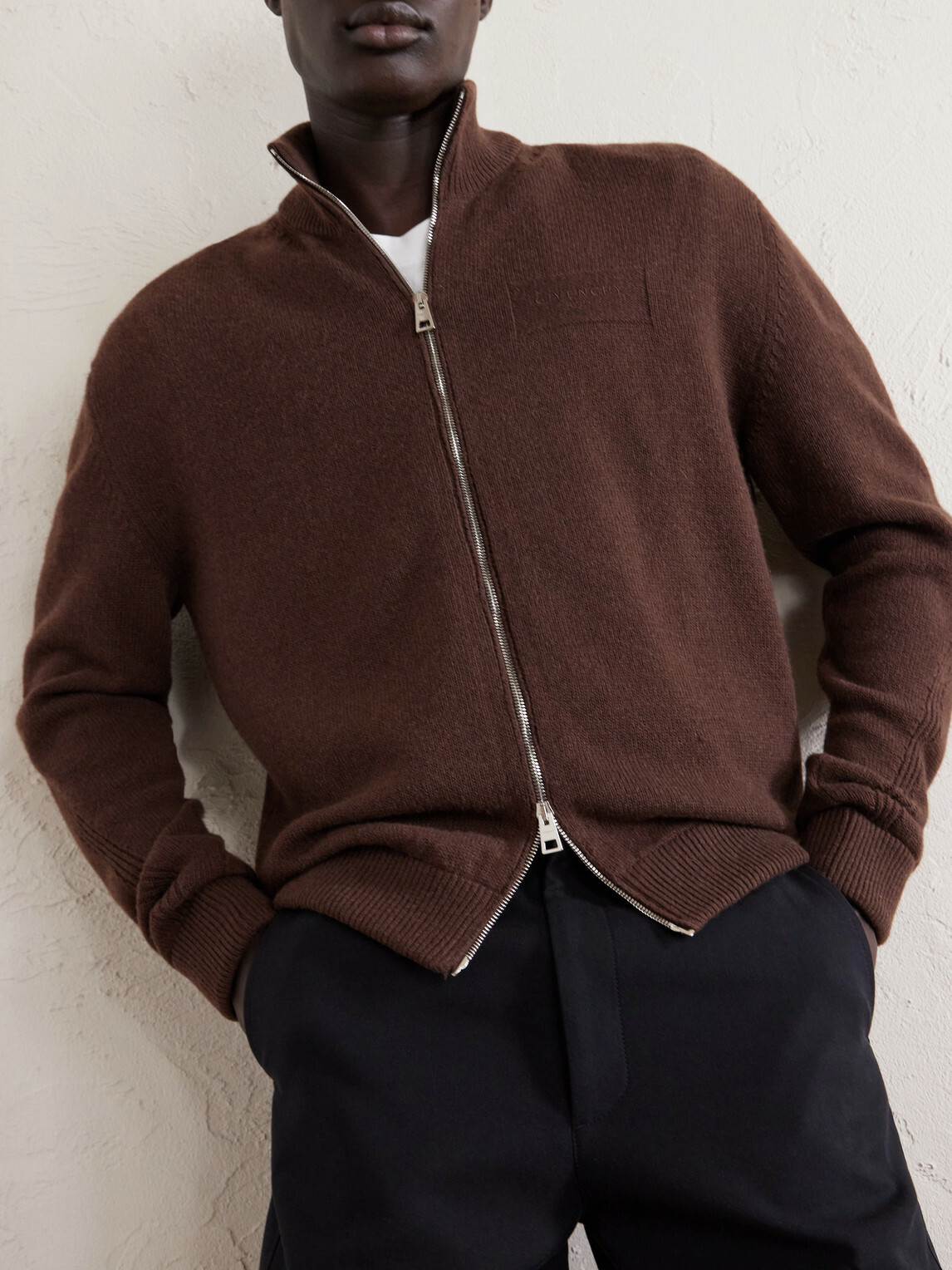 Givenchy - Cashmere Zip-Up Cardigan - Brown