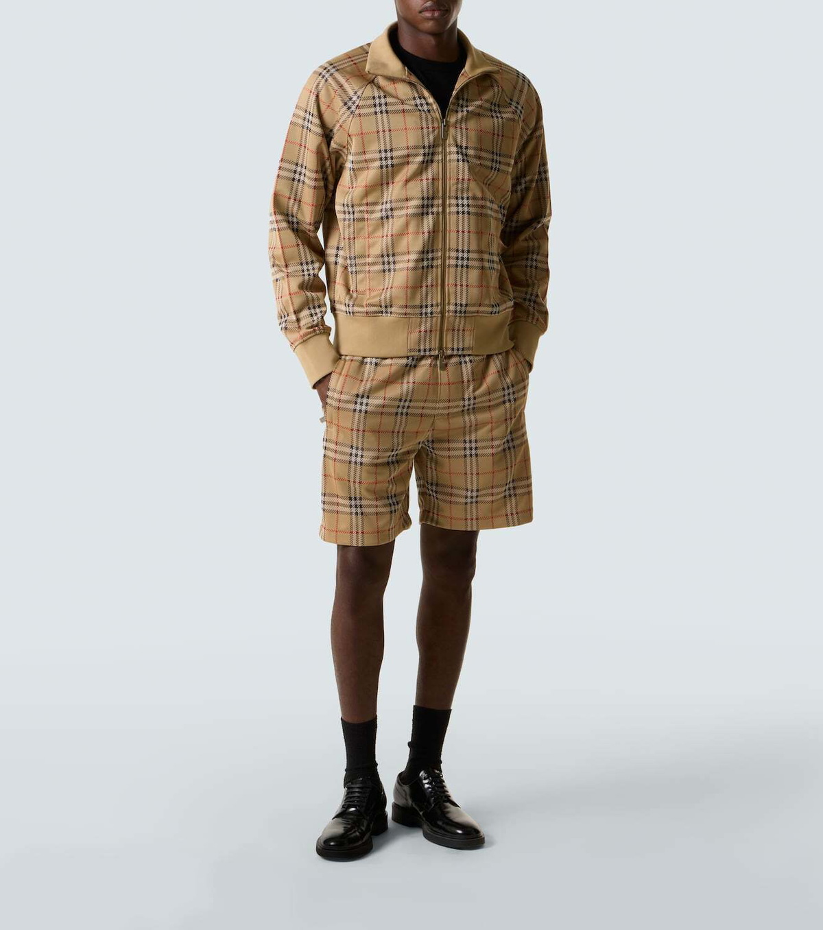 Burberry Burberry Check jersey bomber jacket