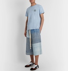 Loewe - Wide-Leg Striped Crepe Drawstring Bermuda Shorts - Blue