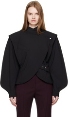 Mugler Black Asymmetric Officer Jacket