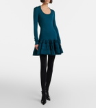 Alaïa Ruffled wool-blend minidress