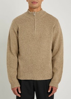 Won Hundred Viaan Half-zip Wool and Silk-blend Jumper Tan