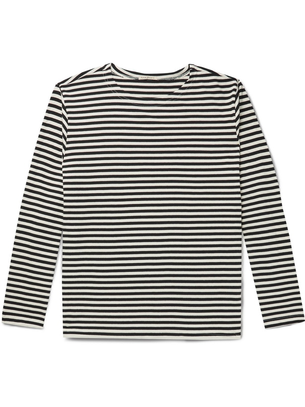 Photo: NUDIE JEANS - Charles Striped Organic Cotton-Jersey T-Shirt - Black