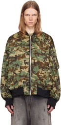 MASTERMIND WORLD Khaki Jersey Camo Bomber Jacket