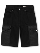 Alexander McQueen - Straight-Leg Shell-Trimmed Denim Cargo Shorts - Black