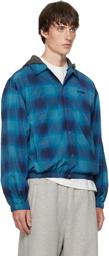 We11done Blue Check Coach Jacket