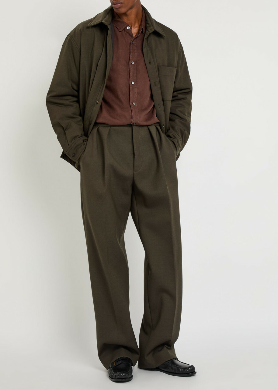 Jacquemus Le Pantalon Citta Woven Straight-leg Trousers Khaki