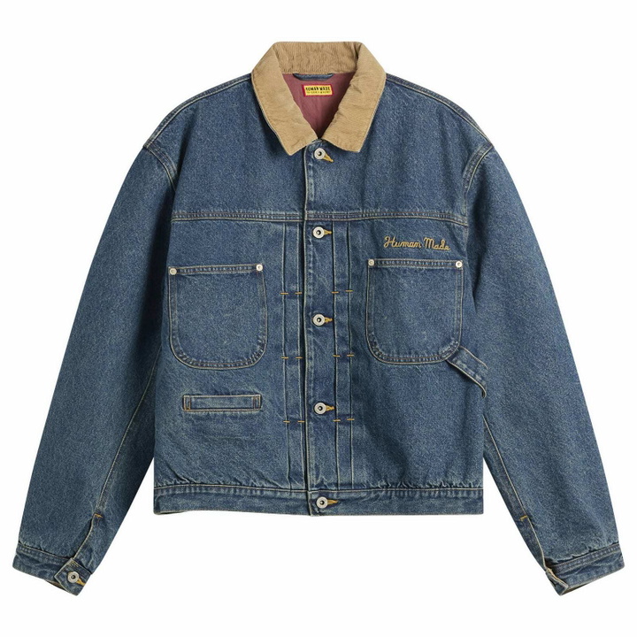 Photo: Human Made Men's Corduroy Collar Denim Jacket in Indigo