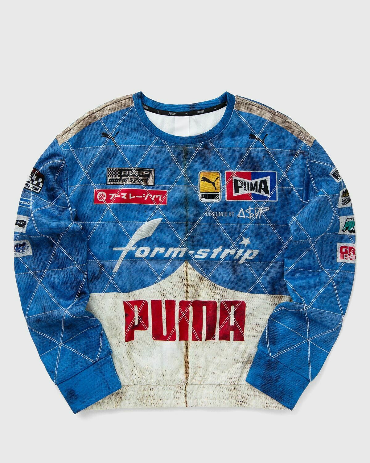 Puma X Asap Rocky Quilted Sweat Shirt Blue Zippers