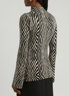 BY Malene Birger Bernie Zebra-intarsia Stretch-knit Jumper Brown