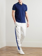 Polo Ralph Lauren - Wimbledon Logo-Embroidered Appliquéd Cotton-Piqué Polo Shirt - Blue