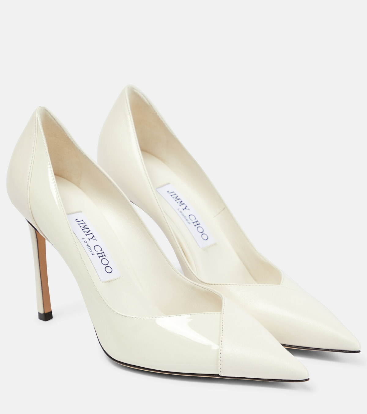 Jimmy Choo - Cass 95 leather and patent leather pumps Jimmy Choo